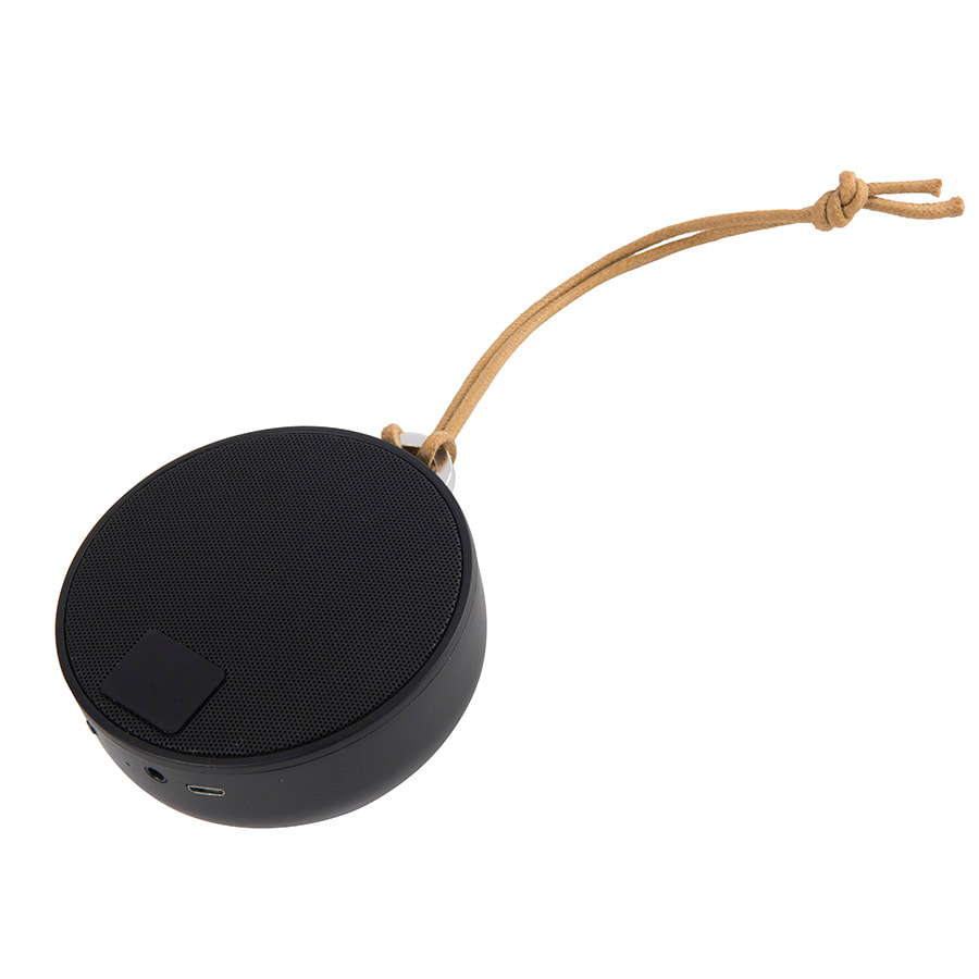 Портативная bluetooth-колонка STRAP, белый с коричневым, 8,5х4 см, пластик