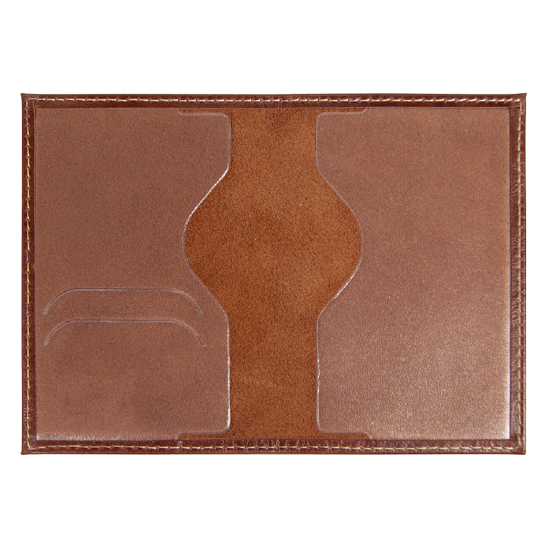 Обложка для автодокументов Leather Sky Matt Sun из натуральной кожи,  с белой прострочкой