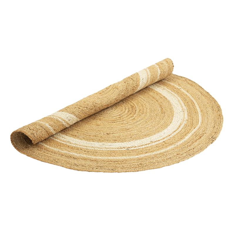 Ковер из джута круглый с вставками  из коллекции ethnic, 90см