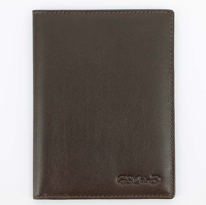 Обложка для паспорта SQuire, натуральная воловья кожа, гладкая, 13,4 x 10 x 0,5 см