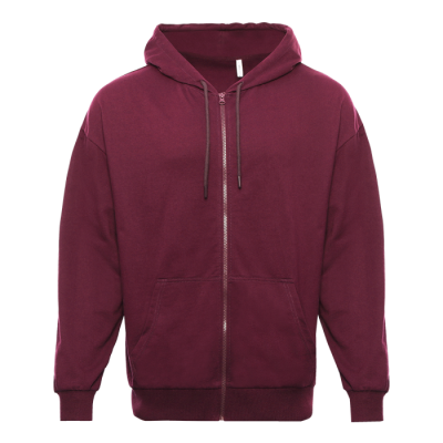Толстовка STAN Oversize Zip с капюшоном футер без начёса 240, 99, Бордовый (661)