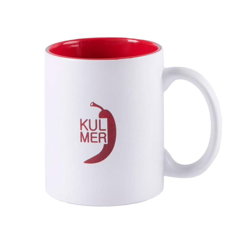 Кружка KULMER, белый с желтым, 350мл, 9,6х8,2см, тонкая керамика
