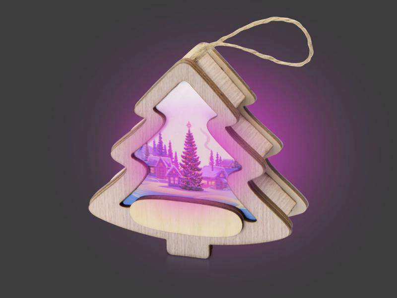 Новогодняя подвеска с подсветкой Ёлочка с индивидуальным дизайном