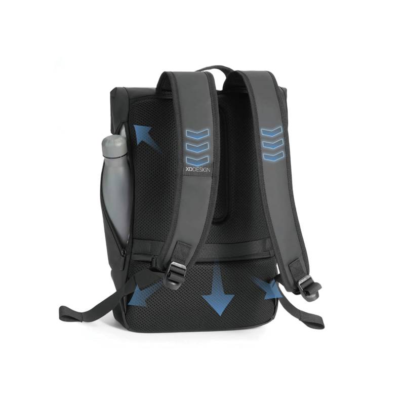 Антикражный водонепроницаемый рюкзак Urban Flap-Top, черный