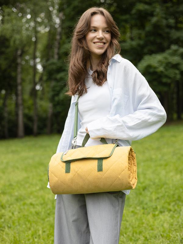 Плед для пикника и отдыха на пляже smart picnic, горчичный
