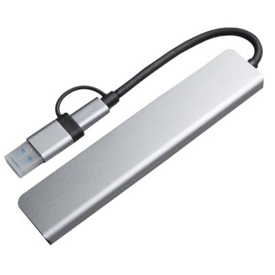 USB-хаб ROOT 8 в 1, серый, алюминий