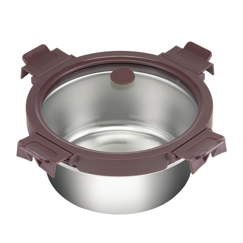 Контейнер стальной круглый click steel, 650 мл