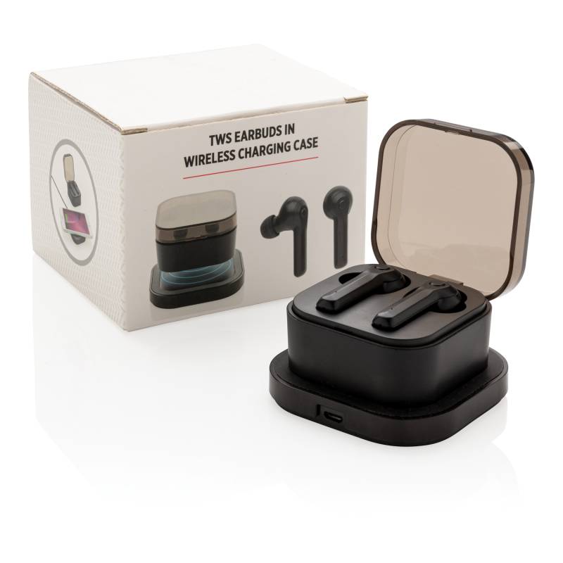 Наушники TWS в чехле с беспроводной зарядкой