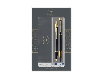 Набор Parker IM Core Black GT: ручка шариковая, ручка перьевая