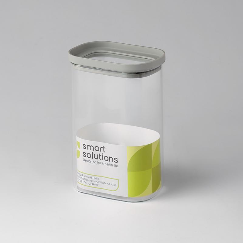 Банка для хранения прямоная vacuum glass, 1,25 л
