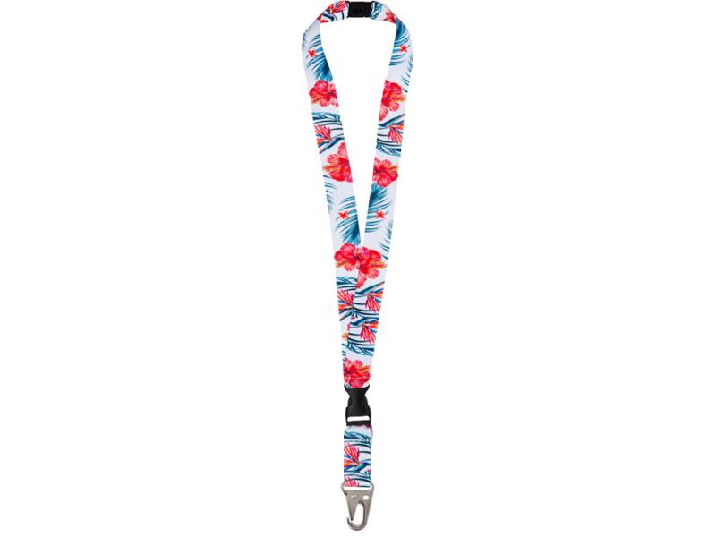 Ланъярд под сублимацию с карабином, межуровневым замком и замком обрыва, 2,5 см