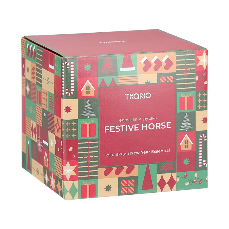 Ёлочная игрушка festive horse из коллекции new year essential