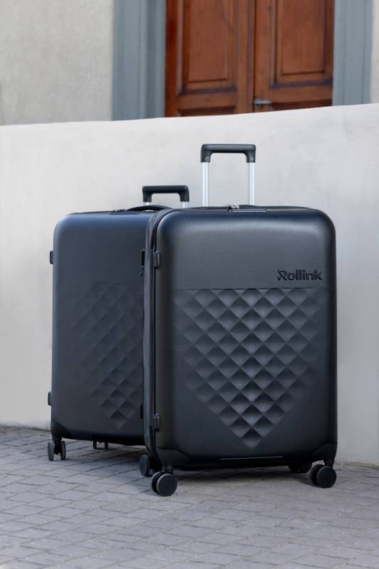 Чемодан складной Rollink Vega 360 55x40x20 см, 4 колеса, серо-синий