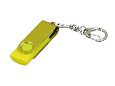 USB 3.0- флешка промо на 128 Гб с поворотным механизмом и однотонным металлическим клипом