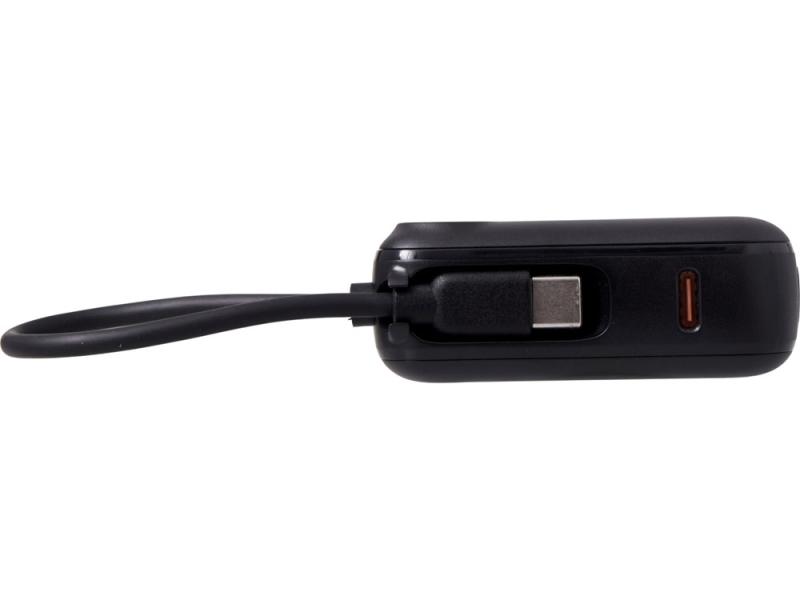 Внешний аккумулятор со встроенным кабелем Liri, QC/PD, 10000 мАч