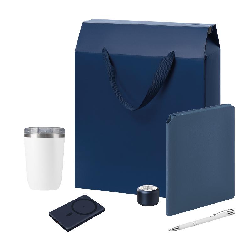 Подарочный набор Велком Пак Премиум (Welcome Pack Premium),  (термокружка, колонка, ежедневник, ручка, ЗУ, коробка-пакет)