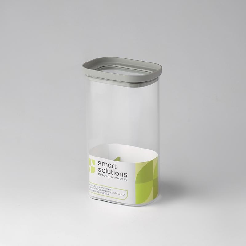 Банка для хранения прямоная vacuum glass, 1,5 л