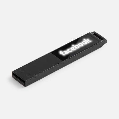 Флешка markBright Black с белой подсветкой