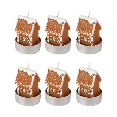 Набор декоративных свечей gingerbread houses из коллекции new year essential, 6 шт.