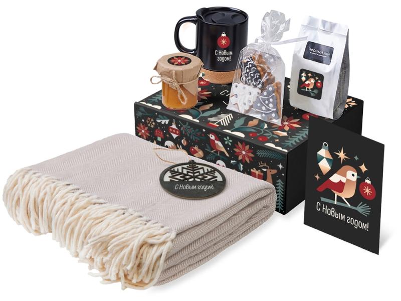 Подарочный набор Re:Nest с пледом, кружкой и вареньем