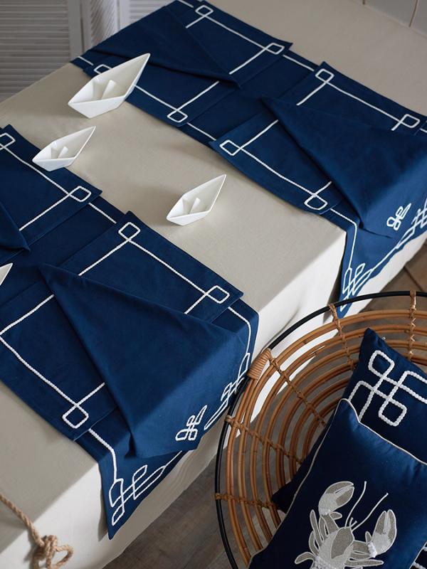 Дорожка на стол navy story из коллекции sea treasures, 45х150 см