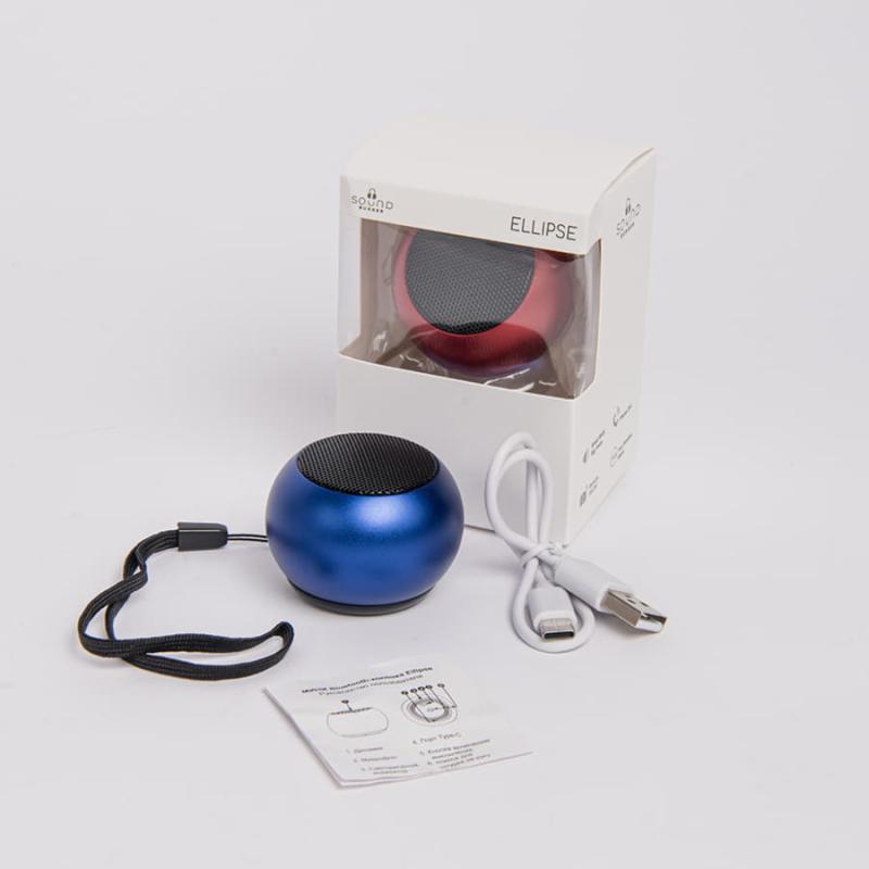 Портативная mini Bluetooth-колонка Sound Burger "Ellipse" серебро