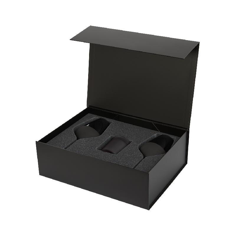 Подарочный набор свеча Enigma + 2 бокала для вина Black Edition в черной коробке