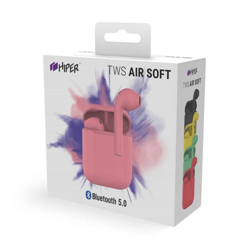 Наушники беспроводные с зарядным боксом TWS AIR SOFT, цвет желтый