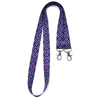 Ланъярд полноцветный Эл с двумя карабинами, 20 мм