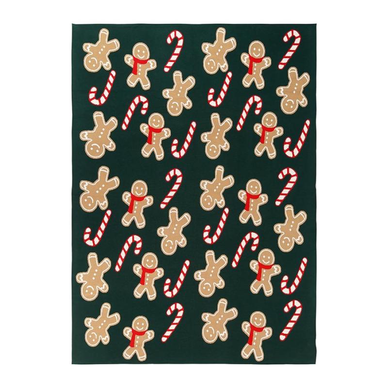Плед из хлопка с новогодним рисунком gingerman из коллекции new year essential, 130x180 см