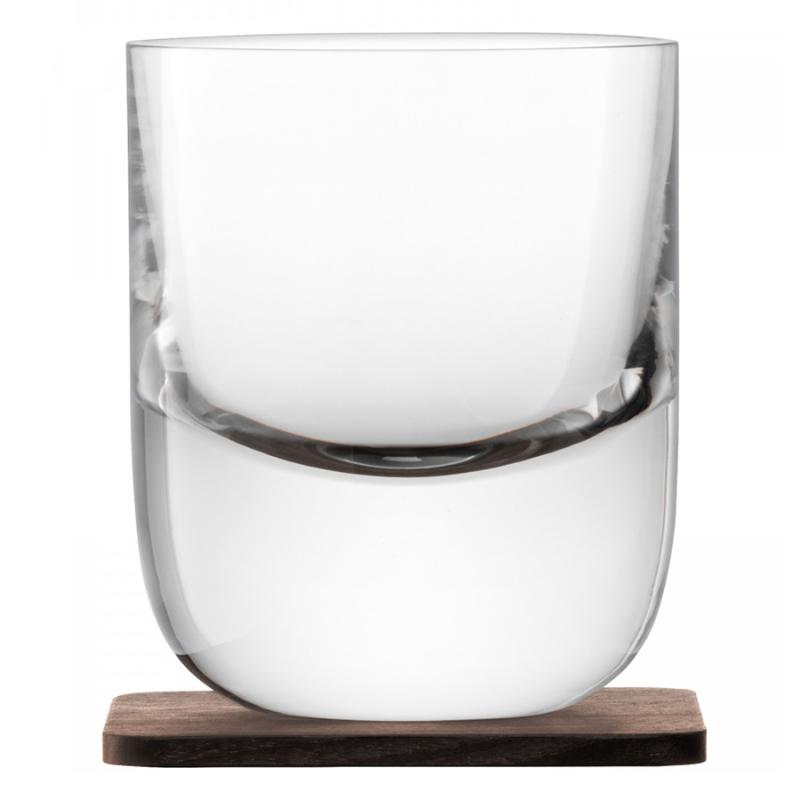 Набор стаканов с деревянными подставками renfrew whisky, 270 мл, 2 шт.