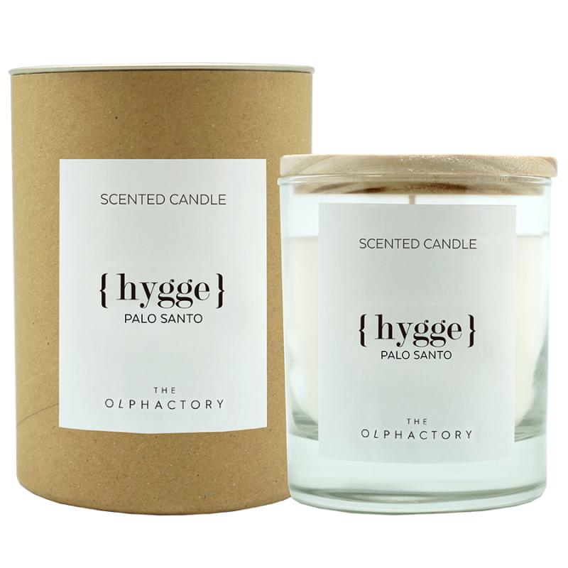 Свеча ароматическая the olphactory, hygge, palo santo, 40 ч