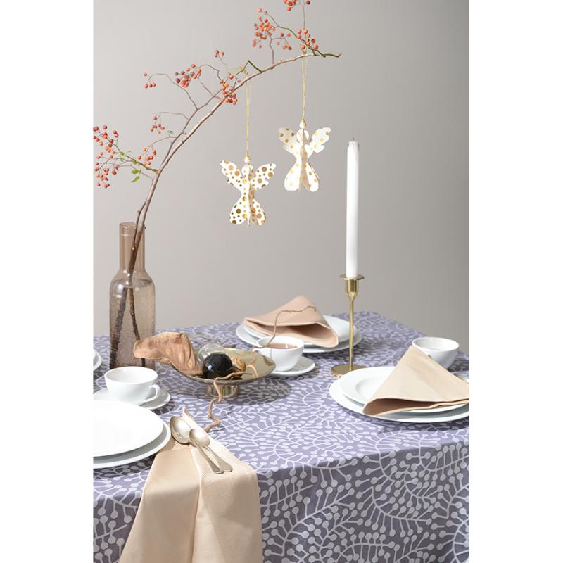 Скатерть из хлопка фиолетово с рисунком Спелая смородина, scandinavian touch, 180х260см