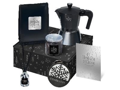 Подарочный набор Re:Vive с гейзерной кофеваркой, кофе и диффузором