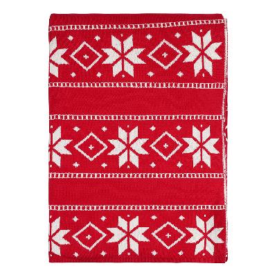 Плед из хлопка с новогодним рисунком frostwork из коллекции new year essential, 130x180 см