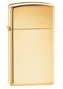 Зажигалка ZIPPO Slim® с покрытием High Polish Brass, латунь, 29x10x60 мм