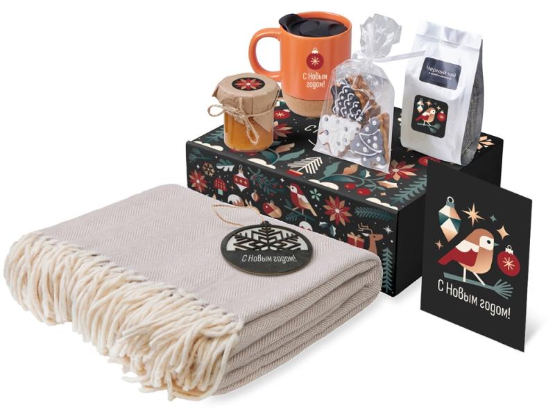 Подарочный набор Re:Nest с пледом, кружкой и вареньем