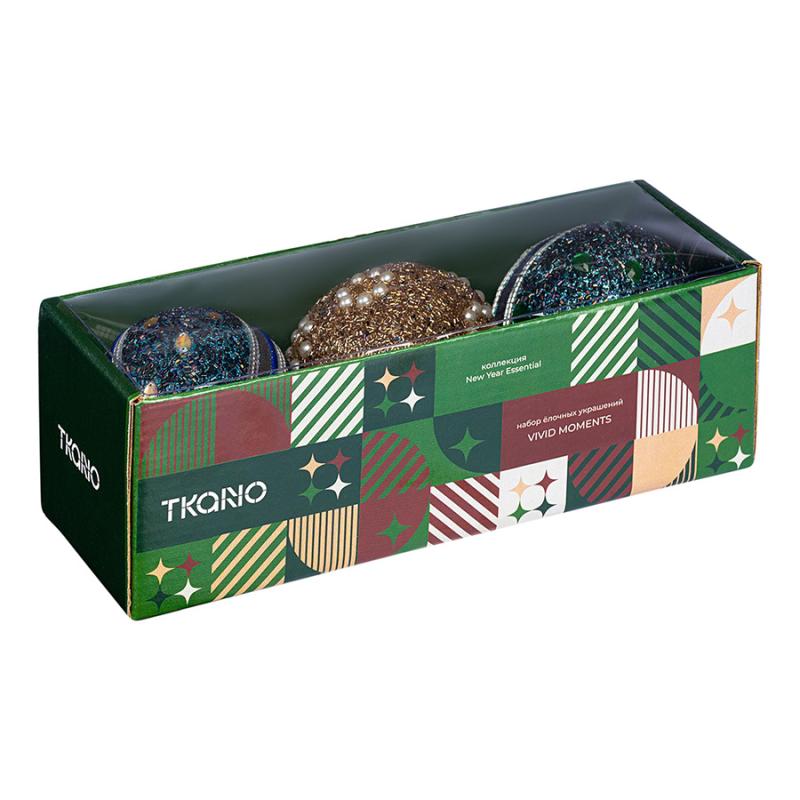 Набор ёлочных украшений vivid moments коллекции new year essential, 3 шт.