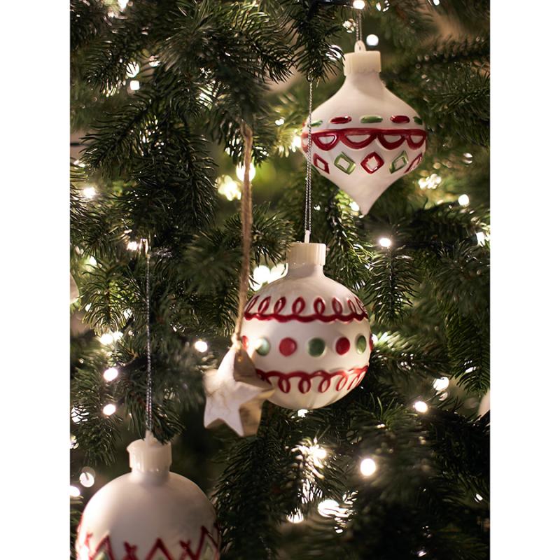 Набор ёлочных украшений с подсветкой festive embroidery из коллекции new year essential, 4 шт.