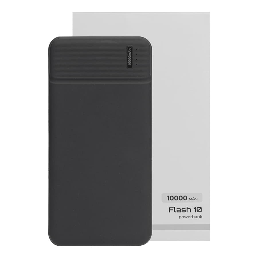 Универсальный аккумулятор Flash 10 (10000 мАч) с подсветкой и soft touch,синий,13,7х6,87х1,55 мм