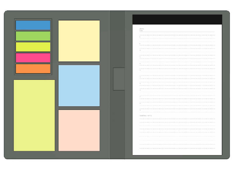 Блокнот А5 Tasmania,  в твердой обложке со стикерами в линейку