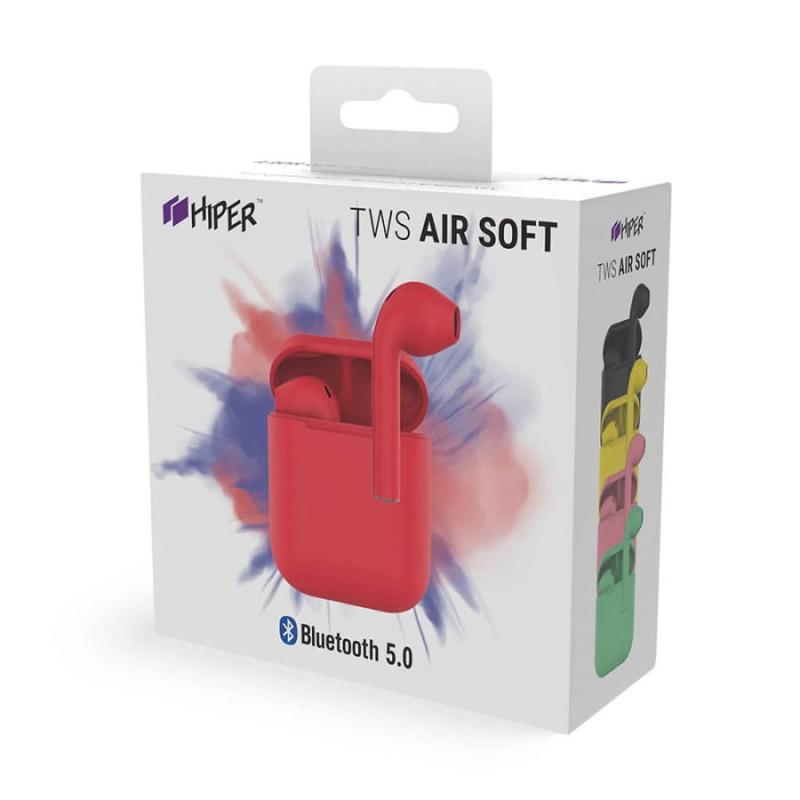 Наушники беспроводные с зарядным боксом TWS AIR SOFT, цвет желтый
