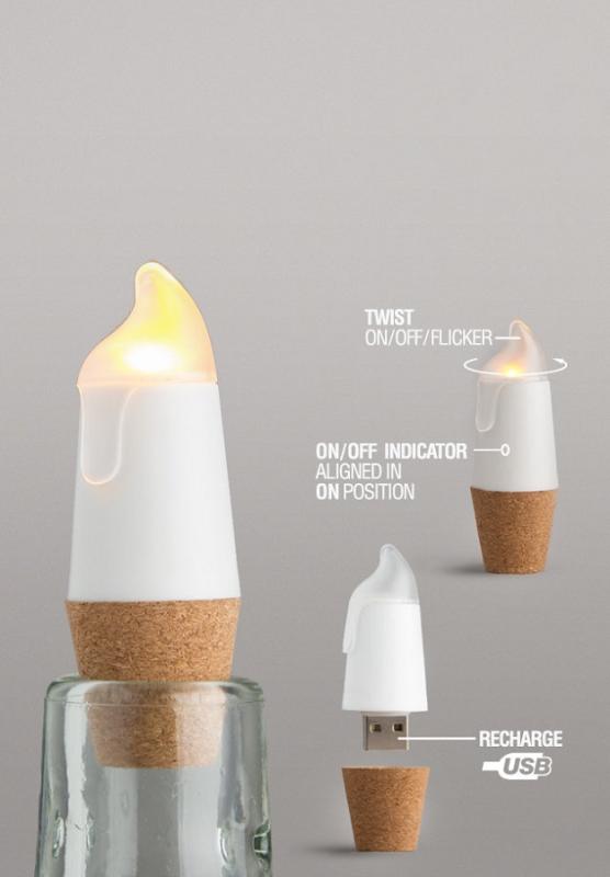 Пробка для бутылки bottlelight с подсветкой и usb