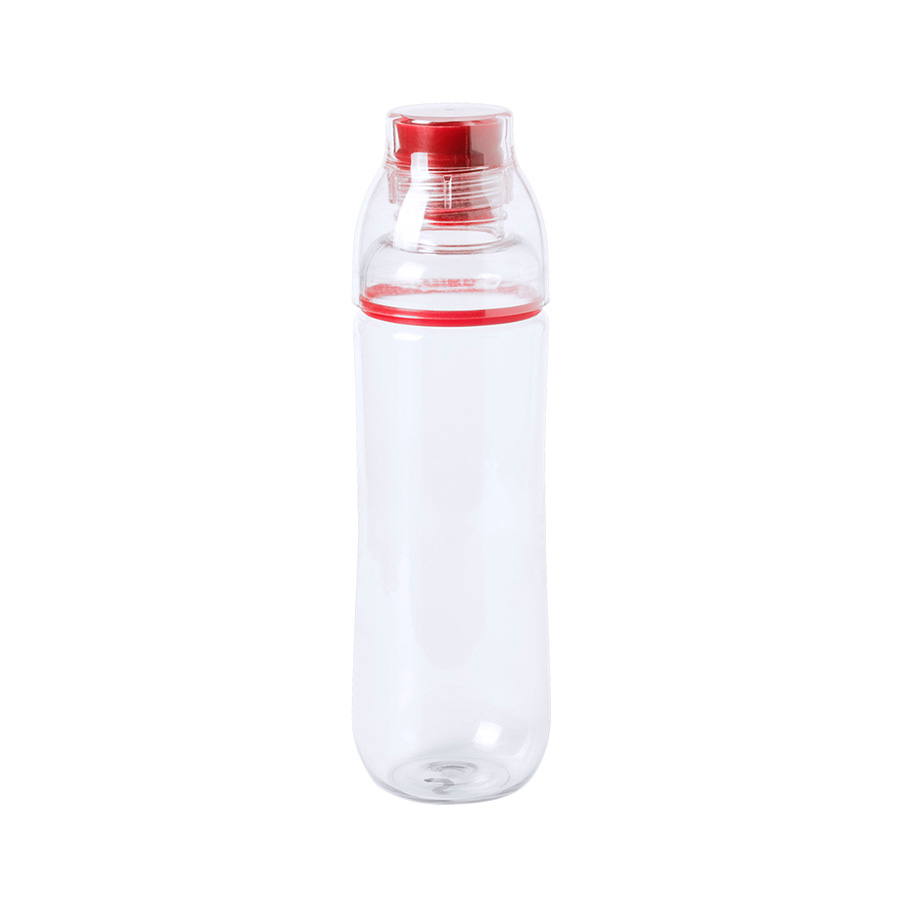 Бутылка для воды FIT, 700 мл, 24,5х7,4см, прозрачный с красным, пластик rPET