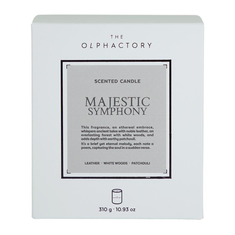 Свеча ароматическая the olphactory, white insignia, majestic symphony, 60 ч