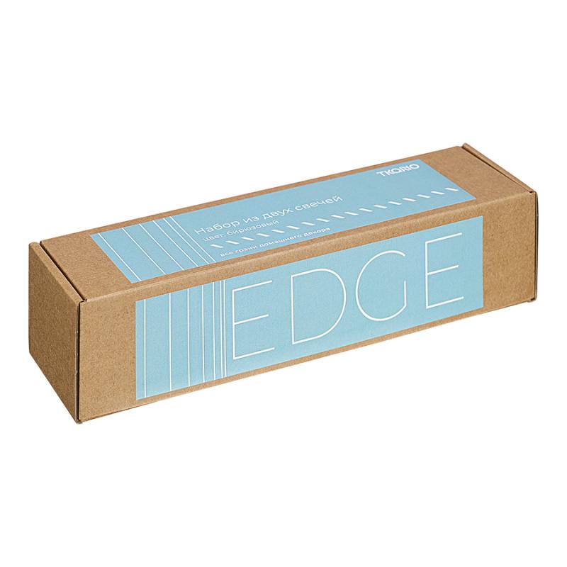 Набор из двух свечей бирюзового цвета из коллекции edge, 24,5 см