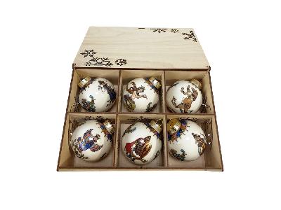 Набор новогодних шаров, 6 шт