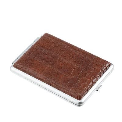 Портсигар SQuire, нержавеющая , искуственная кожа, 7,4х9,5х1,8 см