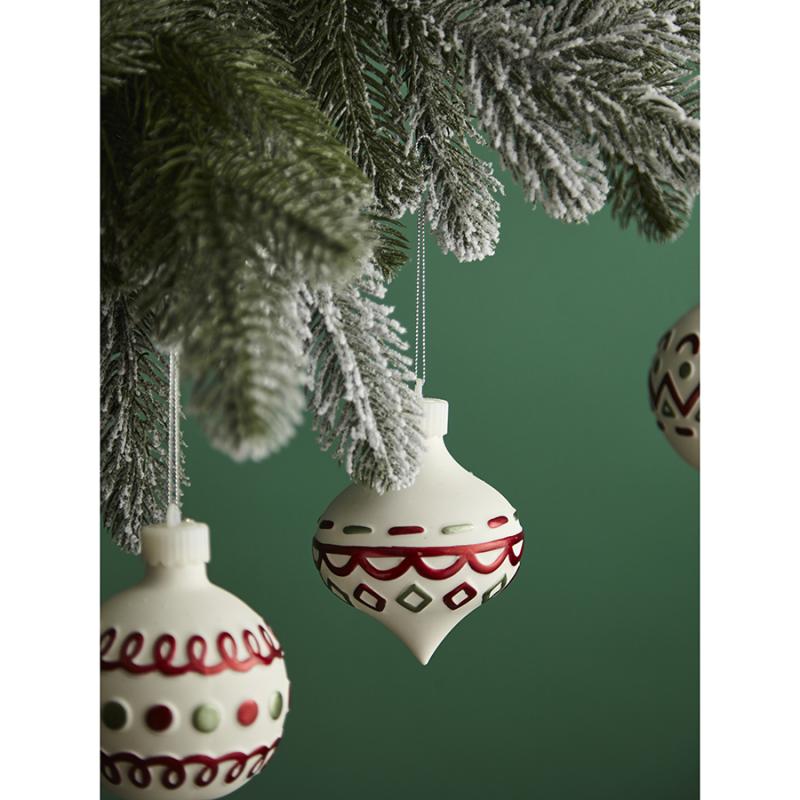 Набор ёлочных украшений с подсветкой festive embroidery из коллекции new year essential, 4 шт.