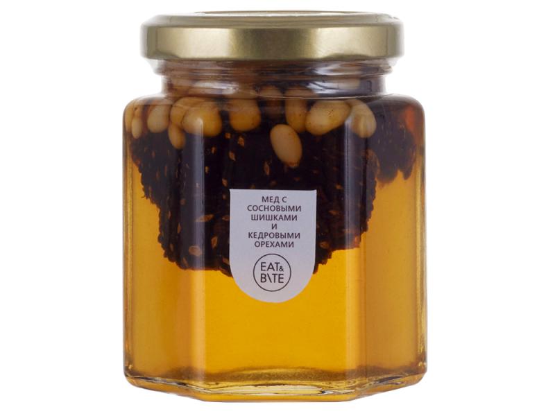 Мед с сосновыми шишками и кедровыми орехами
